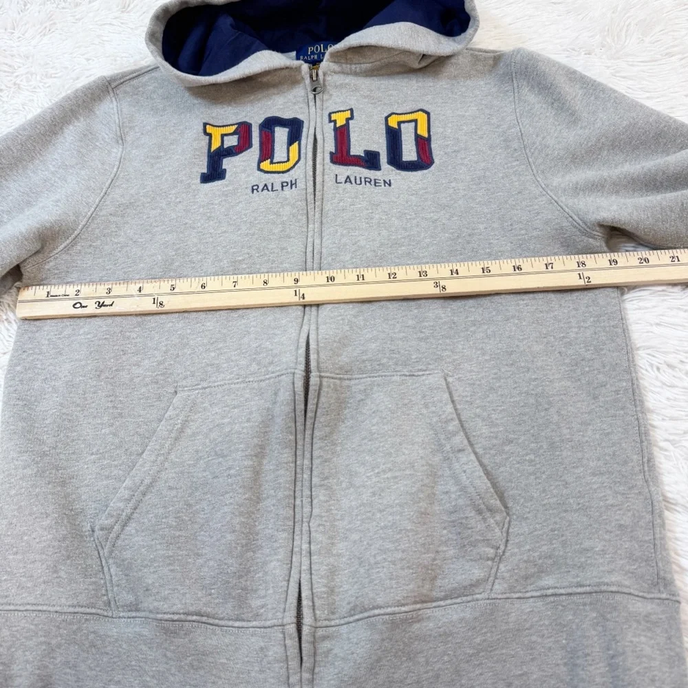 Polo‎ by Ralph Lauren boy's long sleeve Gray Zip-Up Hoodie logo